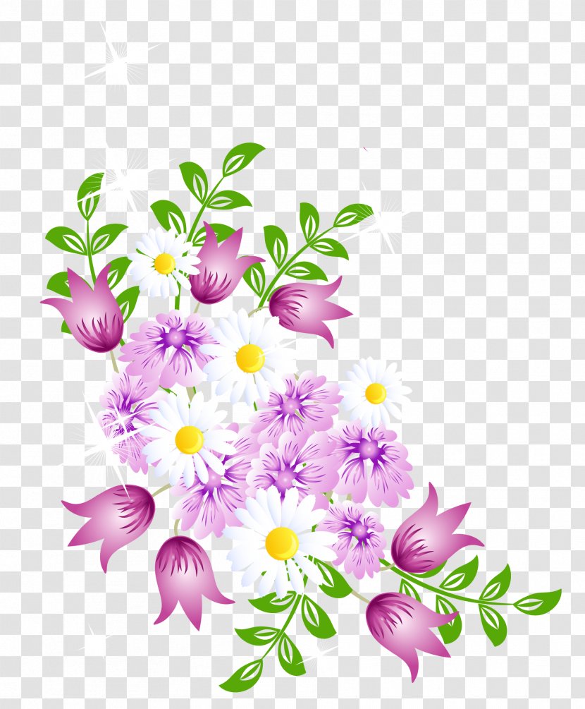 Flower Clip Art - Pink - Spring Flowers Decor Picture Clipart Transparent PNG