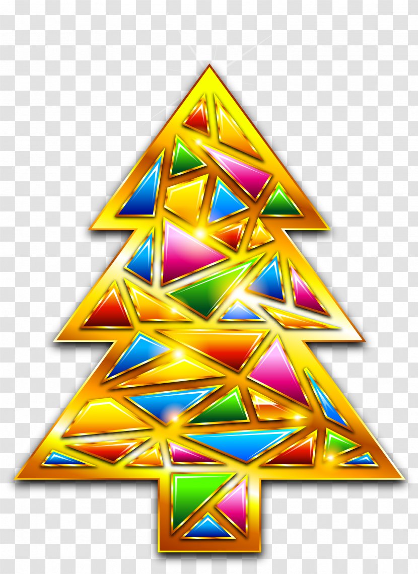 Christmas Tree Clip Art - Gold - Mosaic Vector Transparent PNG