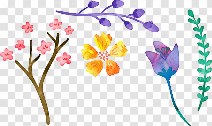 Floral Design Painting Flowers Creative Watercolor - Cartoon Decoration Transparent PNG