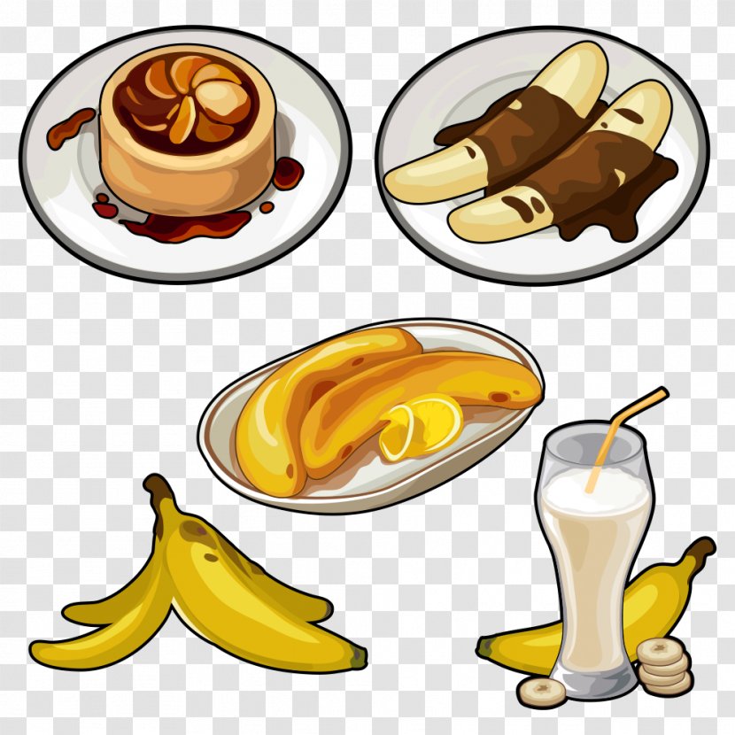 Juice Pisang Goreng Banana Cake Pudding - Drawing - Cartoon Transparent PNG