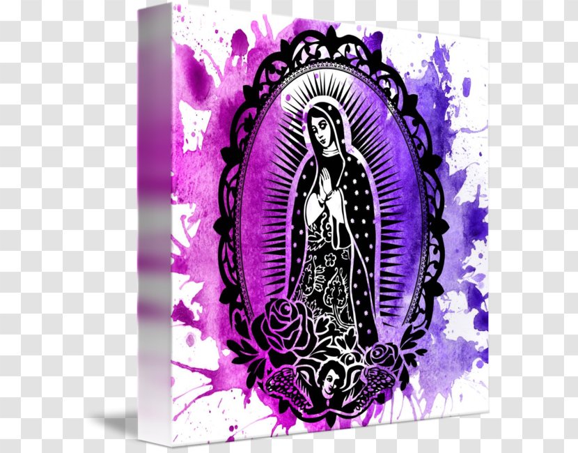 Graphic Design Gallery Wrap Our Lady Of Guadalupe Canvas - Magenta Transparent PNG
