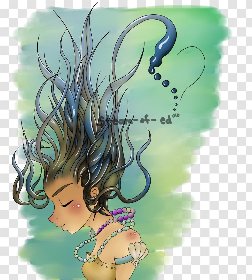 Black Hair Coloring Fairy Cartoon - Flower Transparent PNG