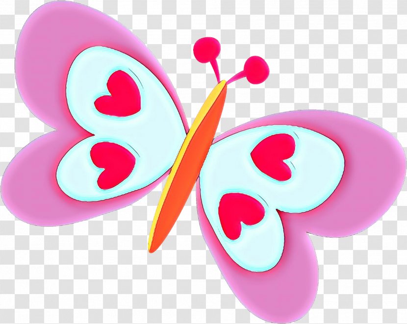 Pink Butterfly Insect Magenta Heart - Moths And Butterflies Pollinator Transparent PNG