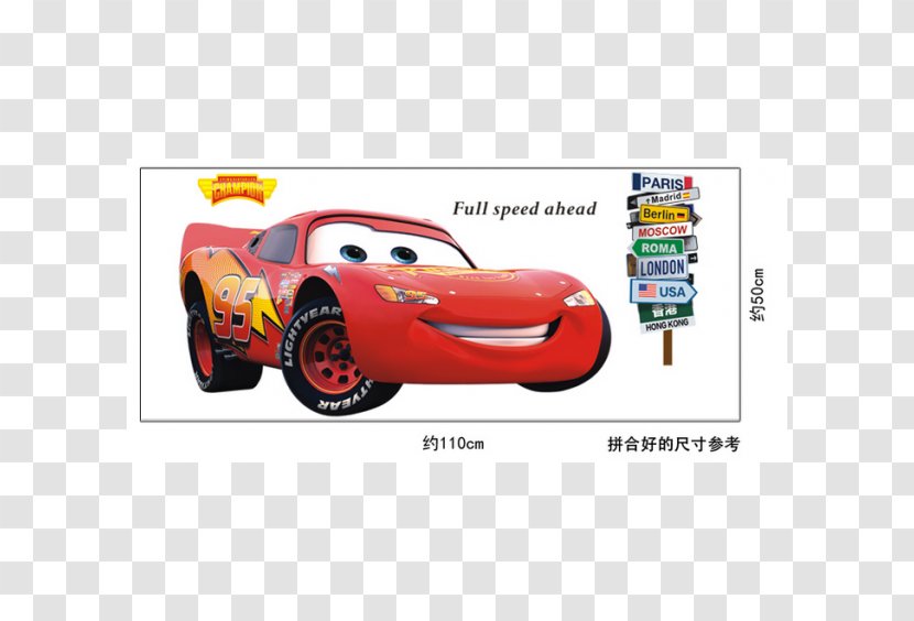 Lightning McQueen Sally Carrera Doc Hudson Wall Decal Cars - Lightening Mcqueen Transparent PNG