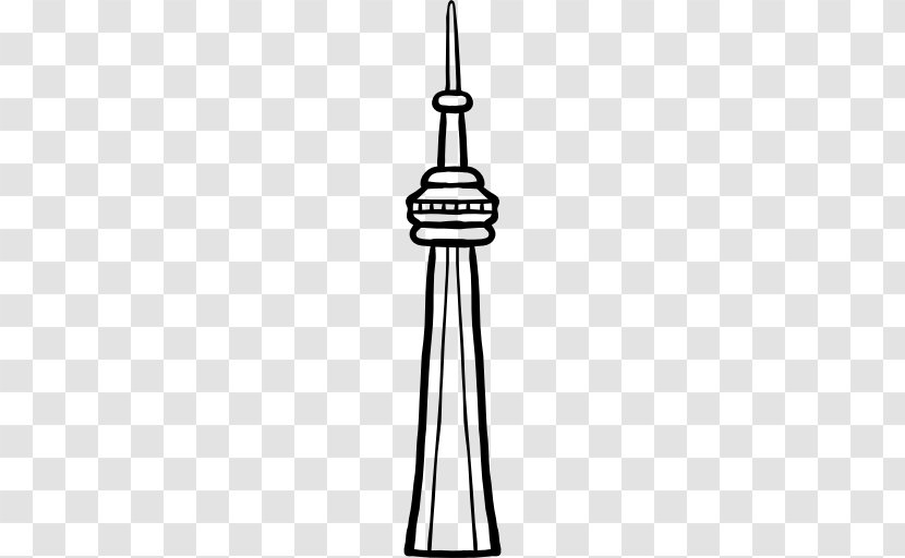 CN Tower Drawing Black And White - Monochrome - Hand Drawn Color Transparent PNG