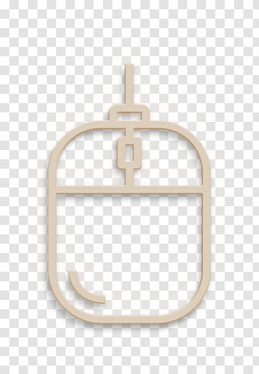 Mouse Icon - Beige - Metal Transparent PNG