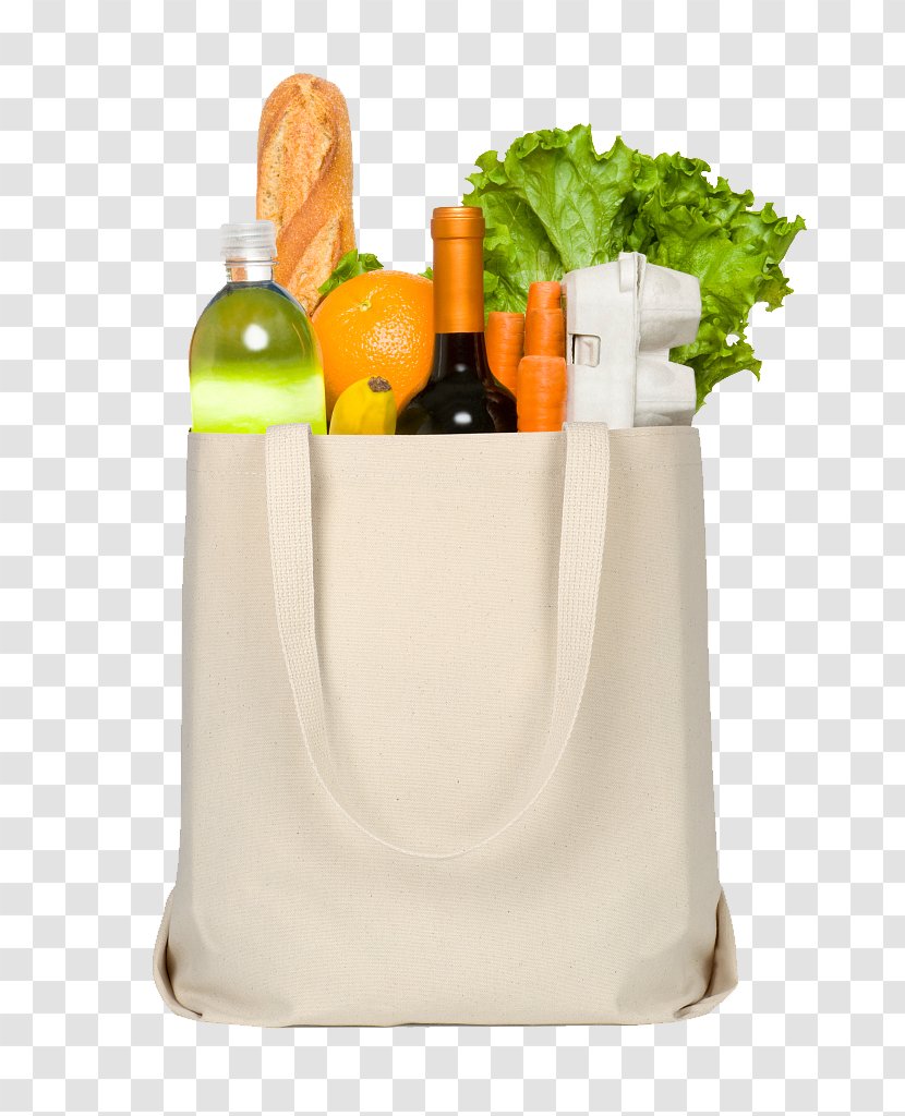 Plastic Bag Grocery Store Reusable Shopping - Canvas - Bags And Food Transparent PNG