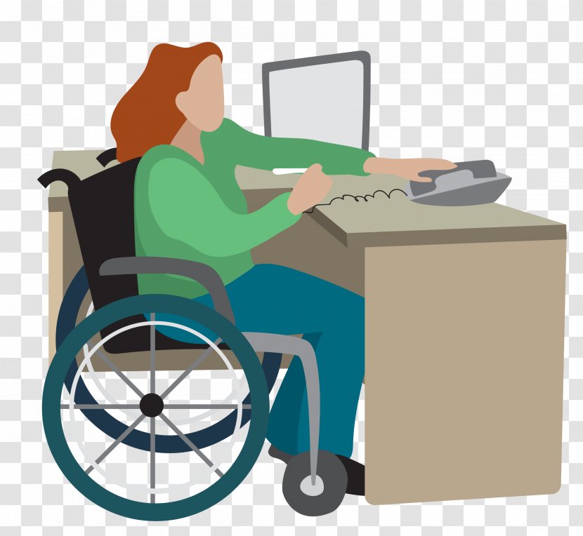Wheelchair Disability - Furniture - Vector Disabled Work Material Transparent PNG
