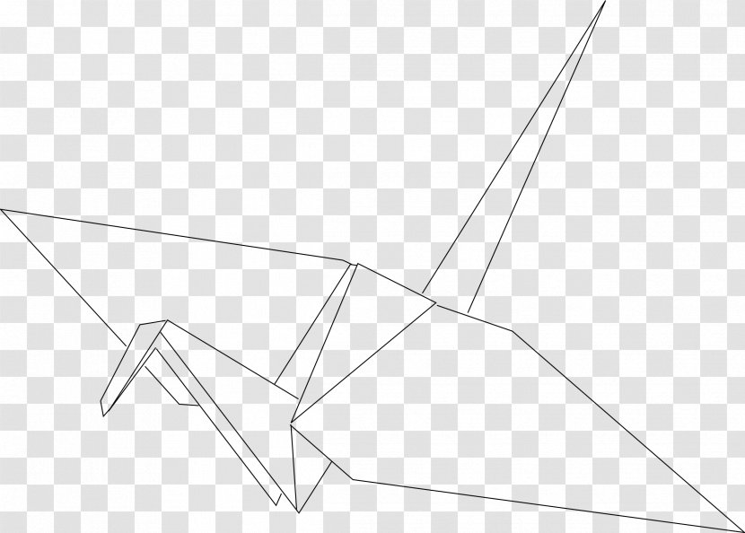 Origami Paper Black And White - Point - Crane Transparent PNG