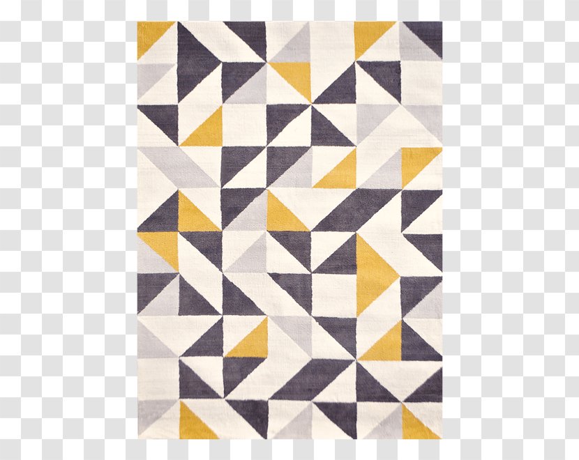 Carpet Yellow Geometry 幾何学模様 Triangle - Furniture Transparent PNG