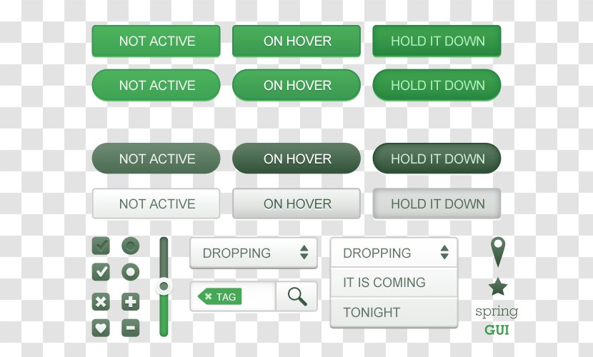 Graphical User Interface Design Icon - Number - Green Buttons UI Kit Transparent PNG