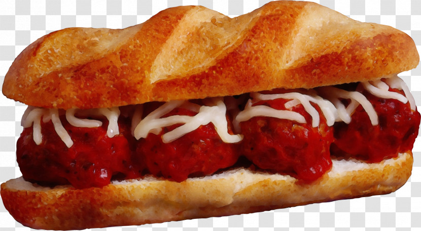 Junk Food Meatball Submarine Sandwich Bocadillo Slider Transparent PNG