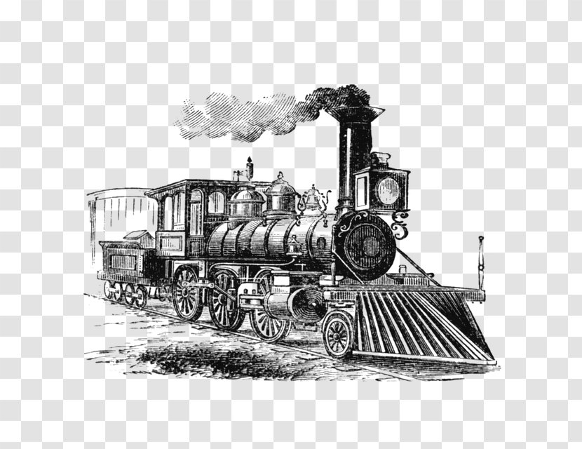 Train Rail Transport Steam Locomotive Drawing - Engine - Vapor Transparent PNG