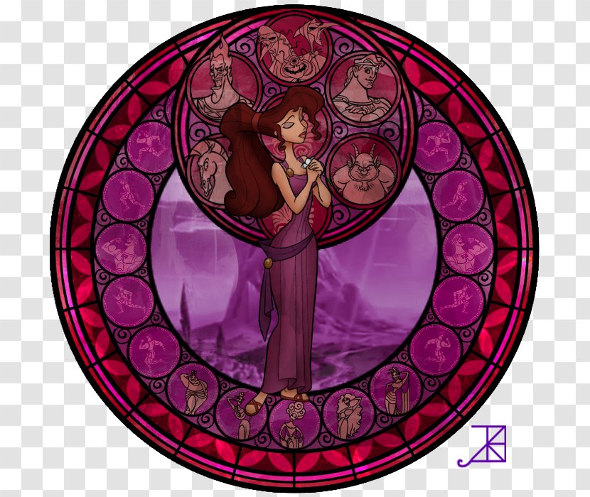 Megara Window Stained Glass Kingdom Hearts Transparent PNG