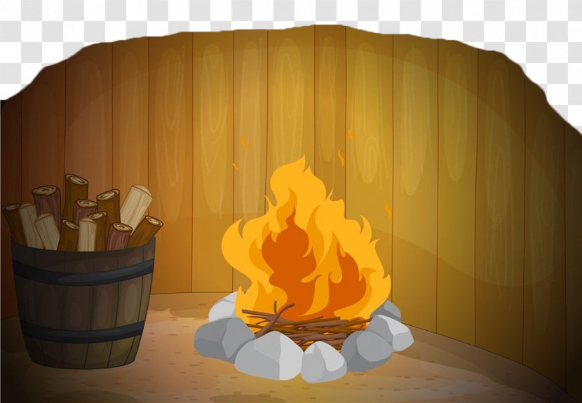 Fire Drawing Illustration - Firewood - Hand Painted Transparent PNG