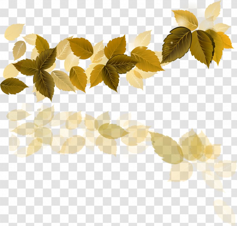 Euclidean Vector Rain - Leaf - Hand-painted Yellow Leaves Transparent PNG