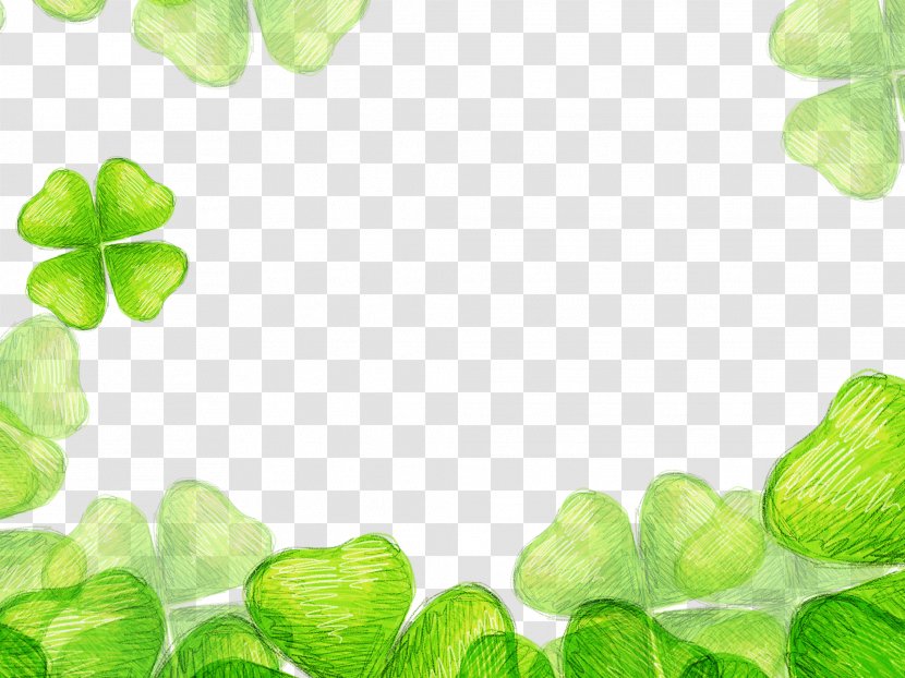 Four-leaf Clover Luck - Logo - Border Transparent PNG