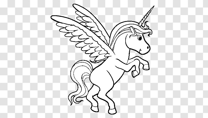 Winged Unicorn Coloring Book Drawing Pegasus Transparent PNG