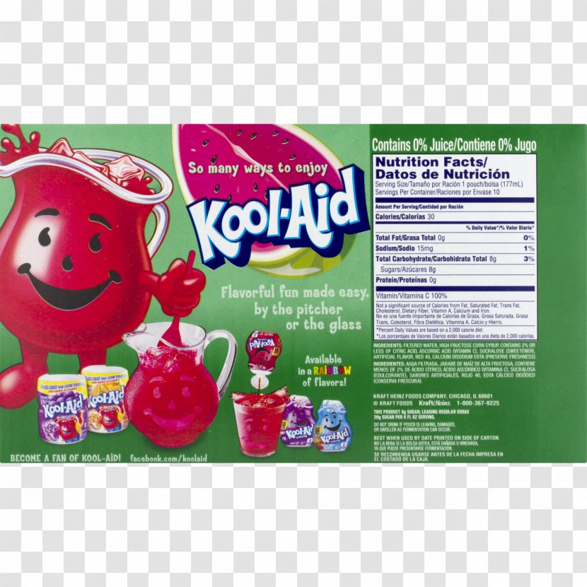 Kool-Aid Juice Fizzy Drinks Punch Limeade - Blue Raspberry Flavor Transparent PNG