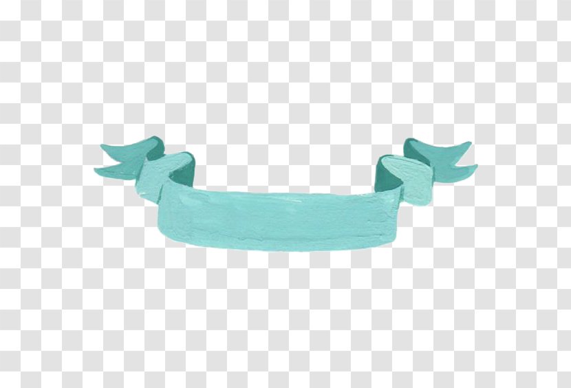Ribbon - Color - Hand Painted Blue Material Transparent PNG