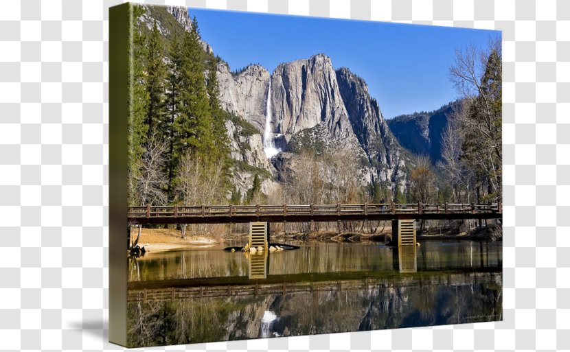 Yosemite Falls Valley Swinging Bridge Waterfall National Park - River - Watercolor Transparent PNG
