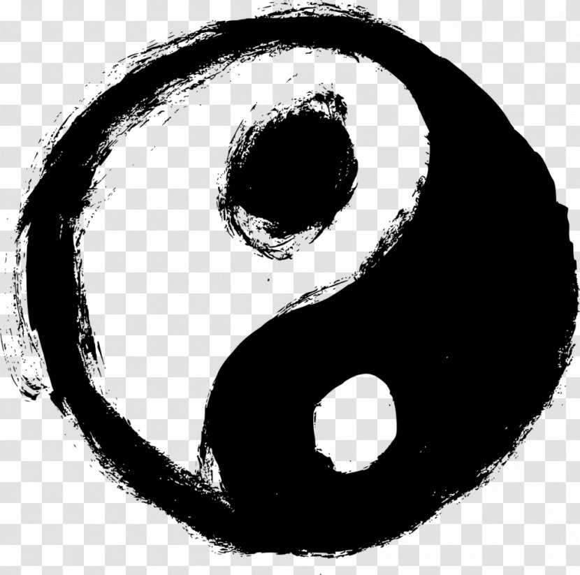 Yin And Yang Symbol Black White - Tree Transparent PNG