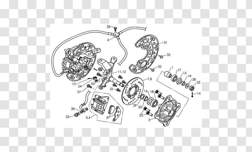 Car Axle Wheel Brake Clutch - Black And White Transparent PNG