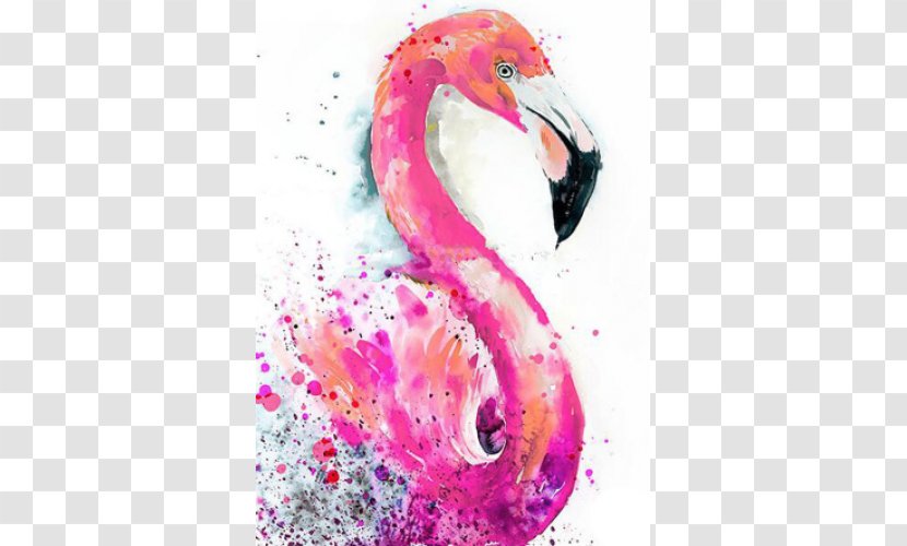 Watercolor Painting Paint By Number Flamingo Art Transparent PNG