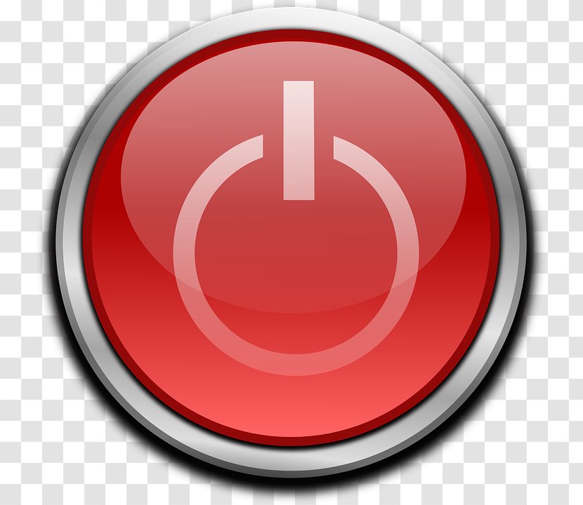 Button Clip Art - Power Symbol - Red Transparent PNG
