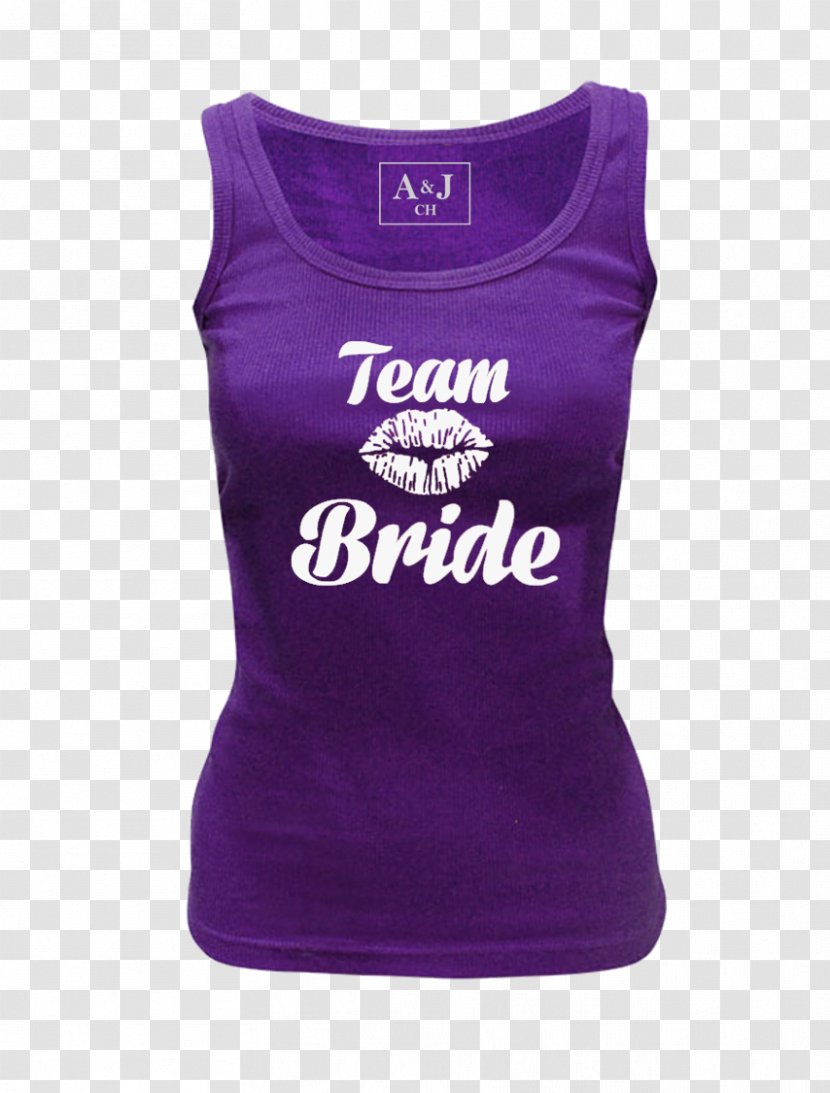 T-shirt Bridesmaid Gilets Sleeveless Shirt - Purple Transparent PNG
