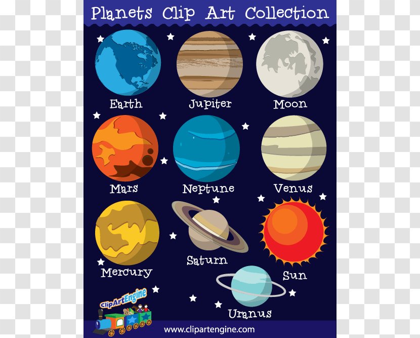 The Nine Planets Solar System Clip Art - Royaltyfree - Order Cliparts Free Transparent PNG