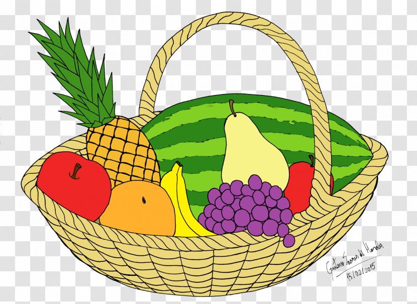 Basket Of Fruit Vegetarian Cuisine Drawing - Commodity - Vegetable Transparent PNG
