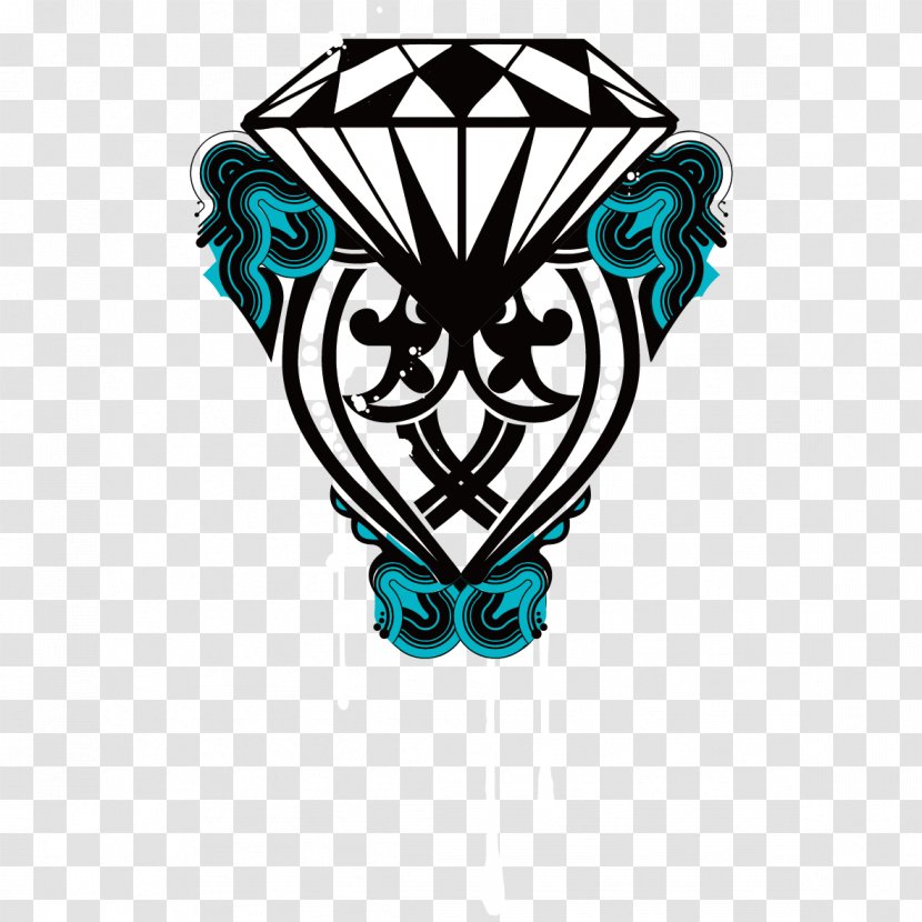 Diamond Logo Gemstone - Turquoise - Creative Pattern Transparent PNG