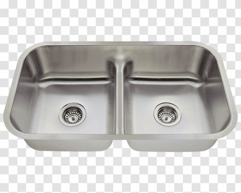 Kitchen Sink Stainless Steel Tap - Brushed Metal Transparent PNG