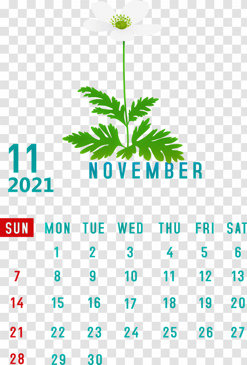 November 2021 Calendar November 2021 Printable Calendar Transparent PNG