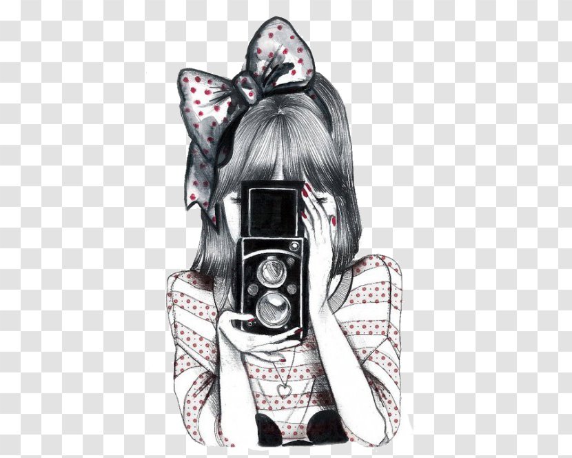 Drawing Photography Camera Sketch - Flower Transparent PNG