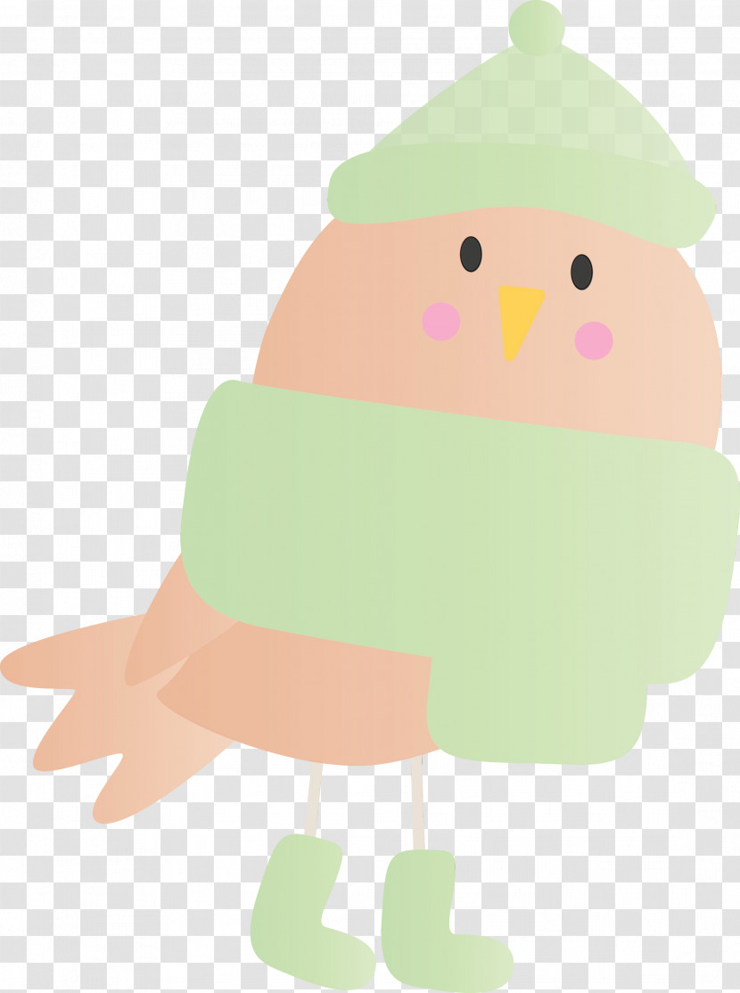 Green Cartoon Pink Bird Transparent PNG