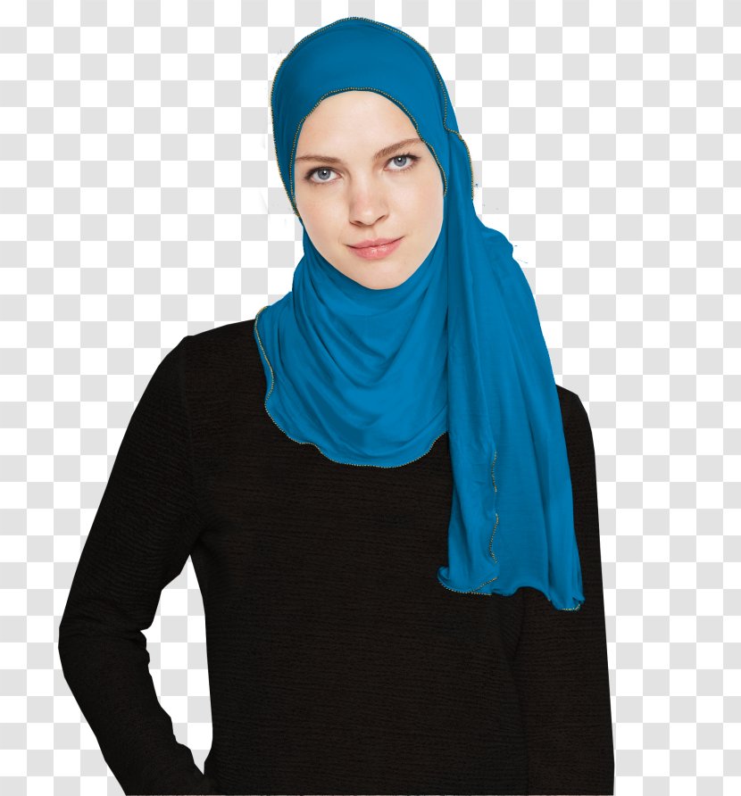 T-shirt Hijab Scarf Shawl Blue - Sleeve Transparent PNG