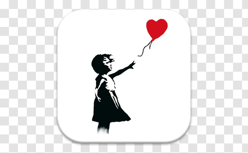 Balloon Girl Love Is In The Bin Artist Painting - Stencil Transparent PNG