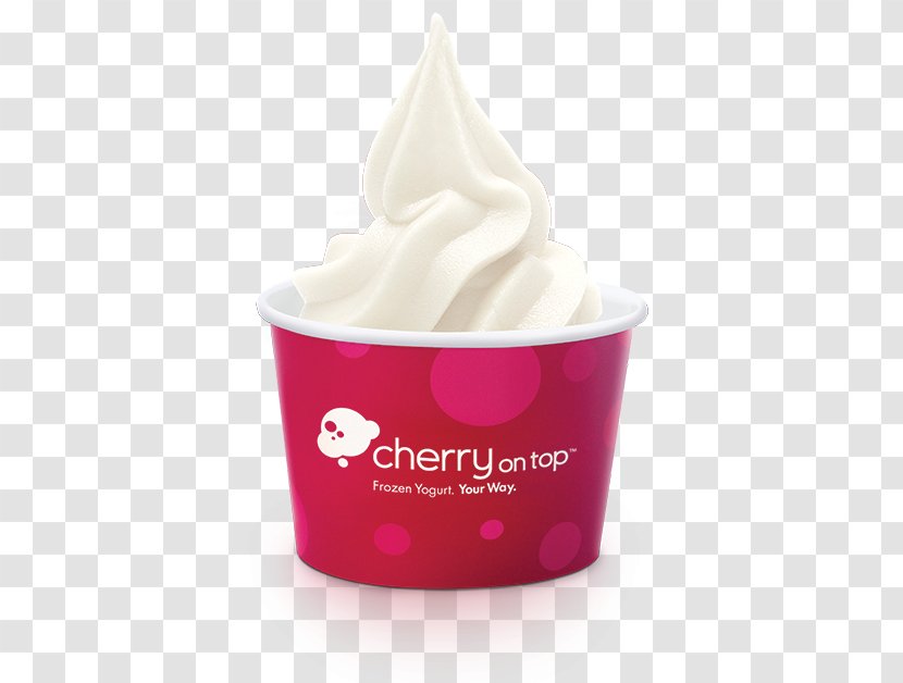 Frozen Yogurt Gelato Cherry On Top Cup - Dairy Product Transparent PNG