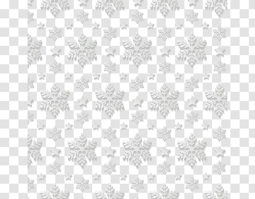 White Textile Black Pattern - Monochrome Photography - Snowflakes Seamless Vector Material Transparent PNG