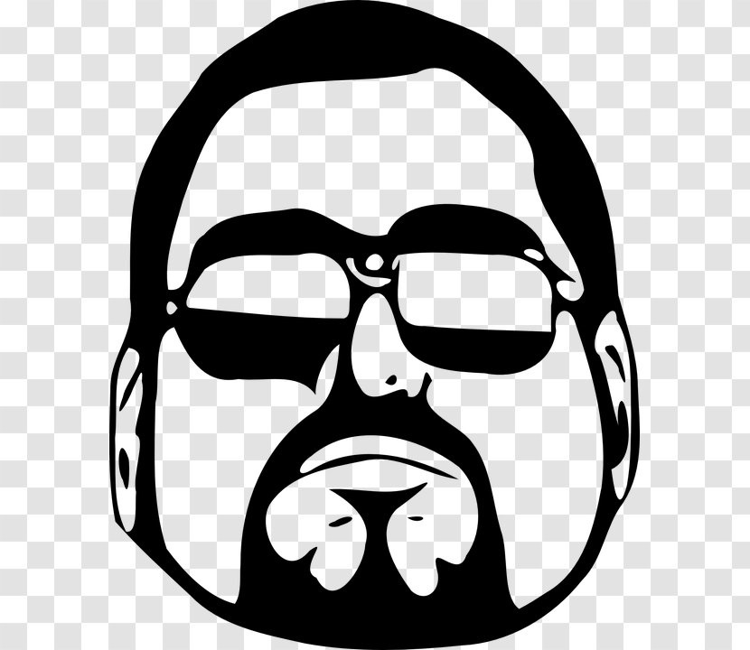 Clip Art - Eyewear - Man With Goatee Transparent PNG