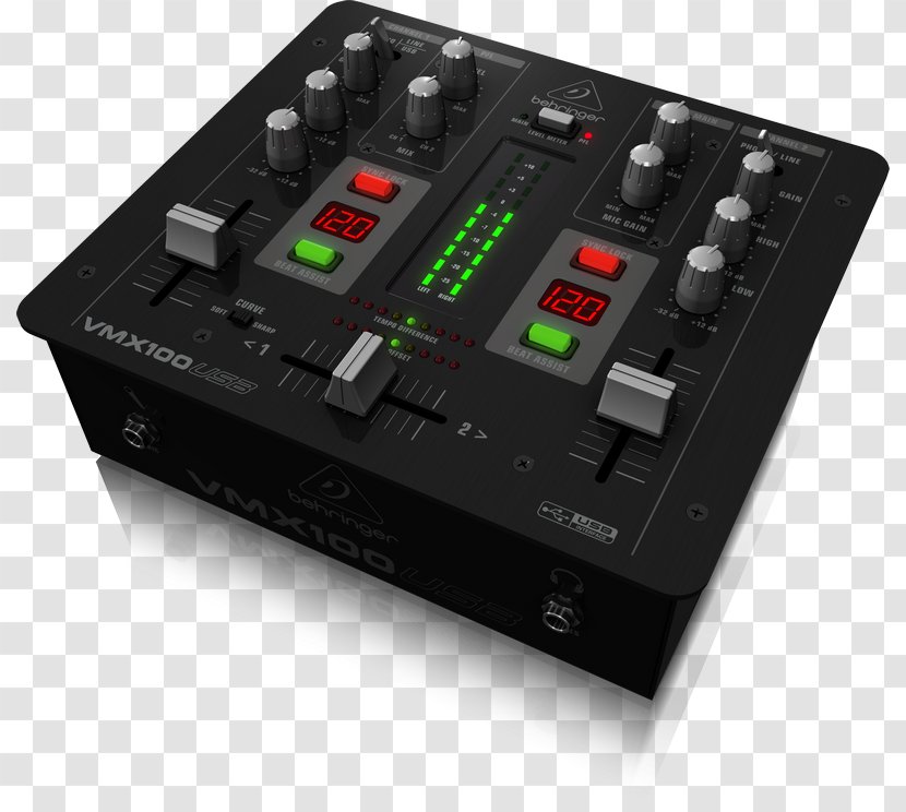 Audio Mixers BEHRINGER Behringer PRO MIXER VMX100USB DJ Mixer Disc Jockey - Flower - Dynamic Light Effect Transparent PNG