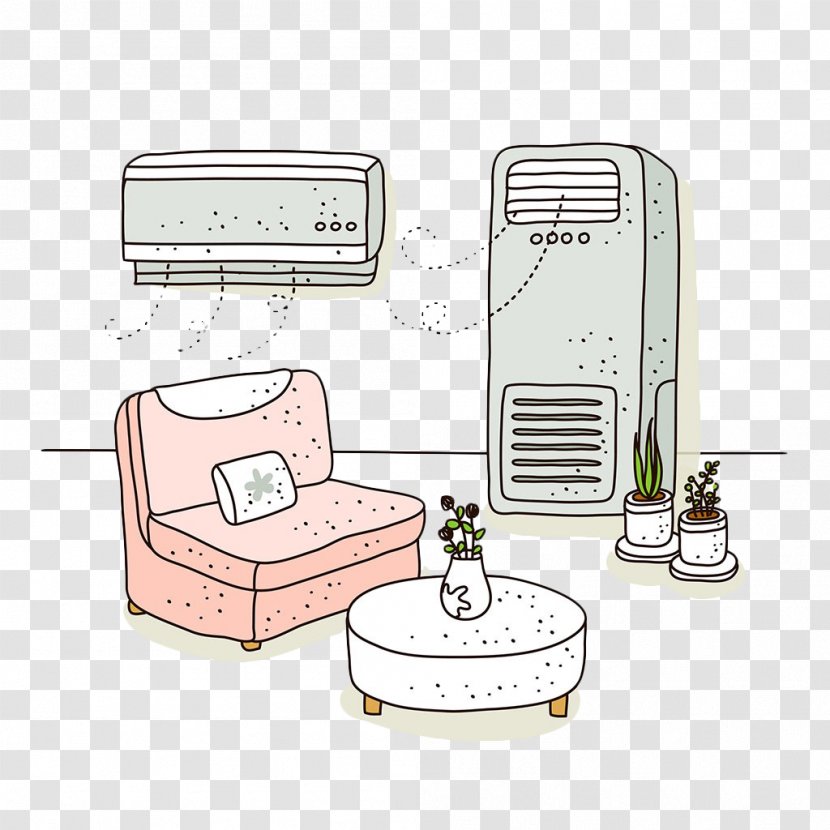 Air Conditioner Conditioning Illustration - Hand-painted Wind Transparent PNG