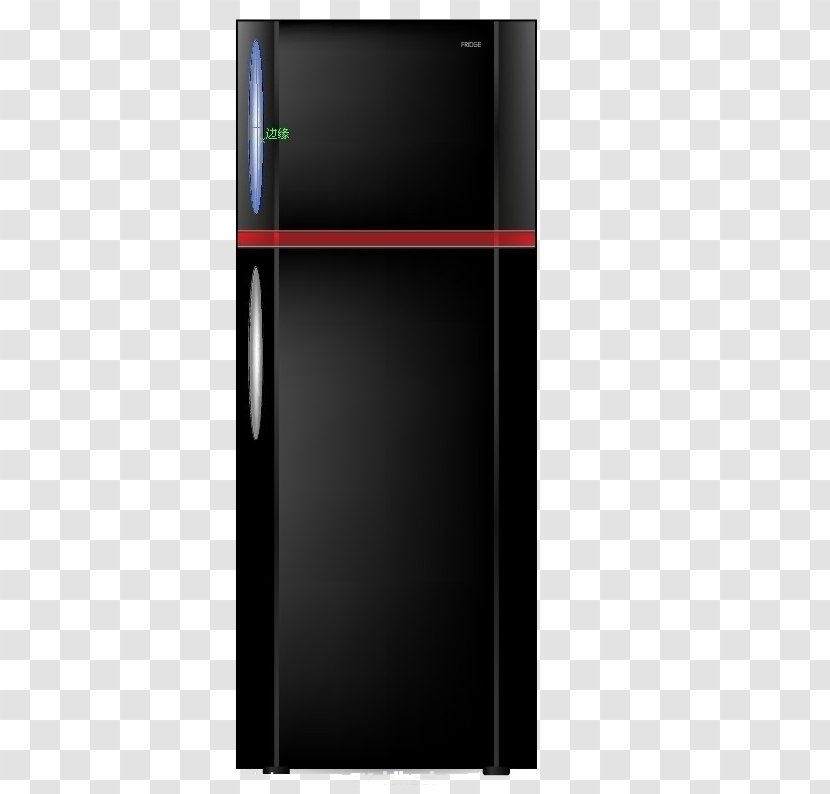 Home Appliance Angle Kitchen - Black Refrigerator Transparent PNG