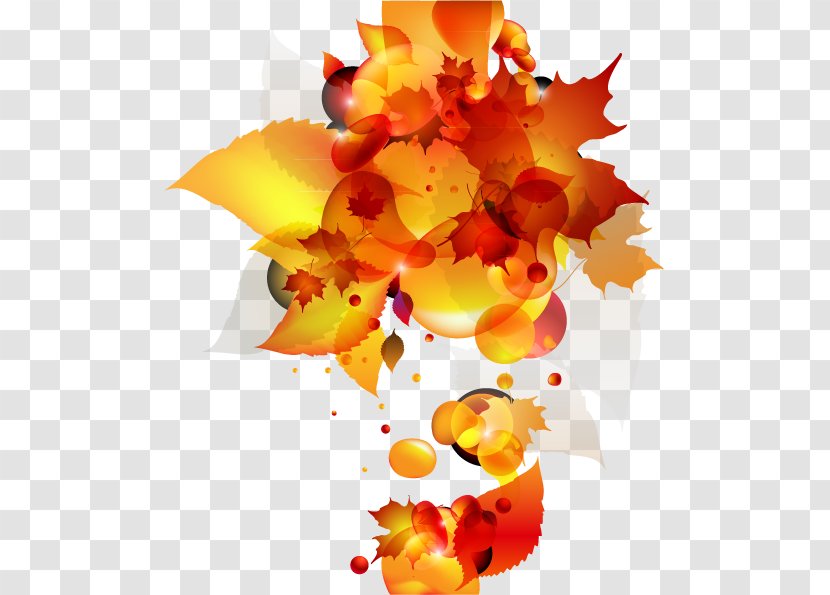 Autumn Abstract Art Leaf - Floral Design - Leaves Transparent PNG
