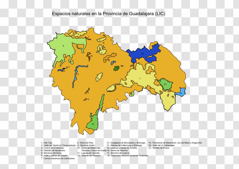 Guadalajara Map Tendilla Provinces Of Spain Alustante - Area Transparent PNG