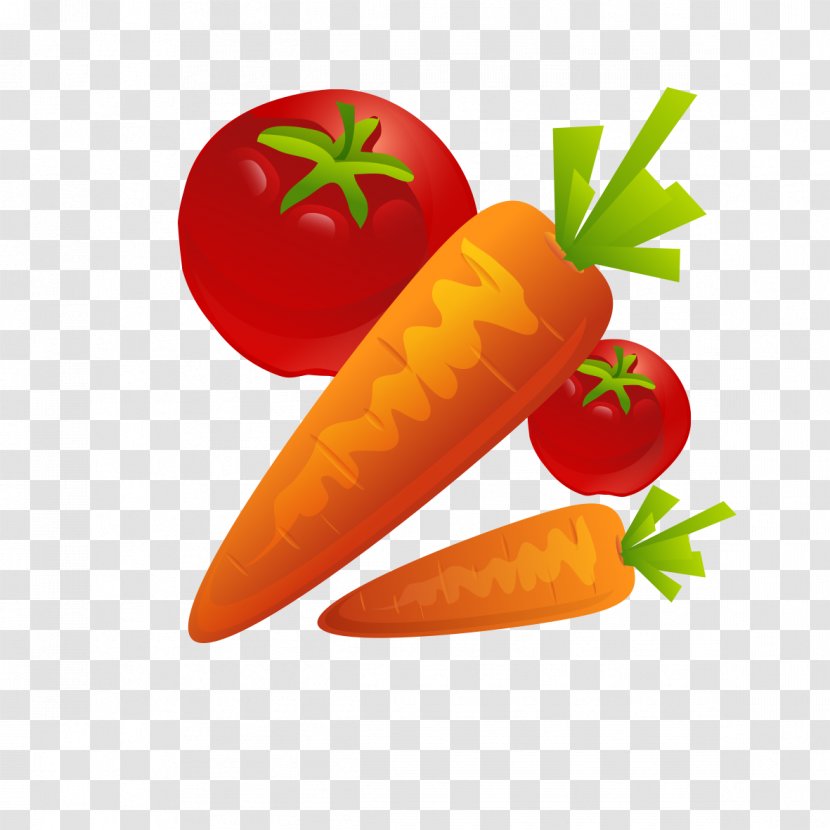 Download Icon - Food - Carrots And Tomatoes Transparent PNG