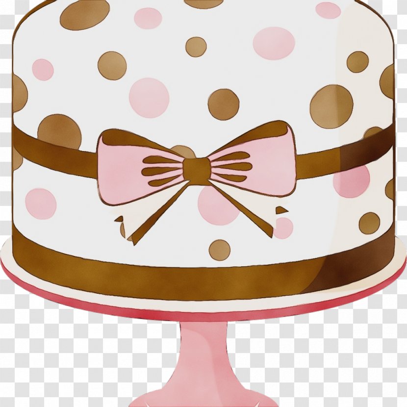 Pink Birthday Cake - Ribbon - Buttercream Baked Goods Transparent PNG