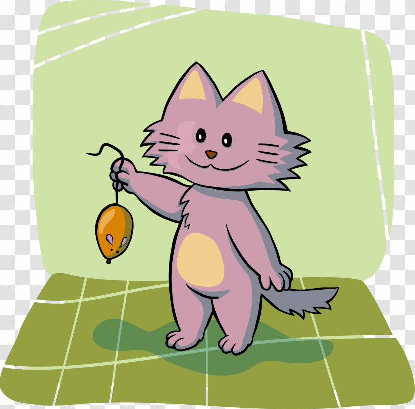 Cat And Mouse Kitten Clip Art - Green Transparent PNG